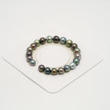 21pcs "Top Luster" Multicolor 8-10mm - SB/NR AAA Quality Tahitian Pearl Bracelet BR2204 HL3