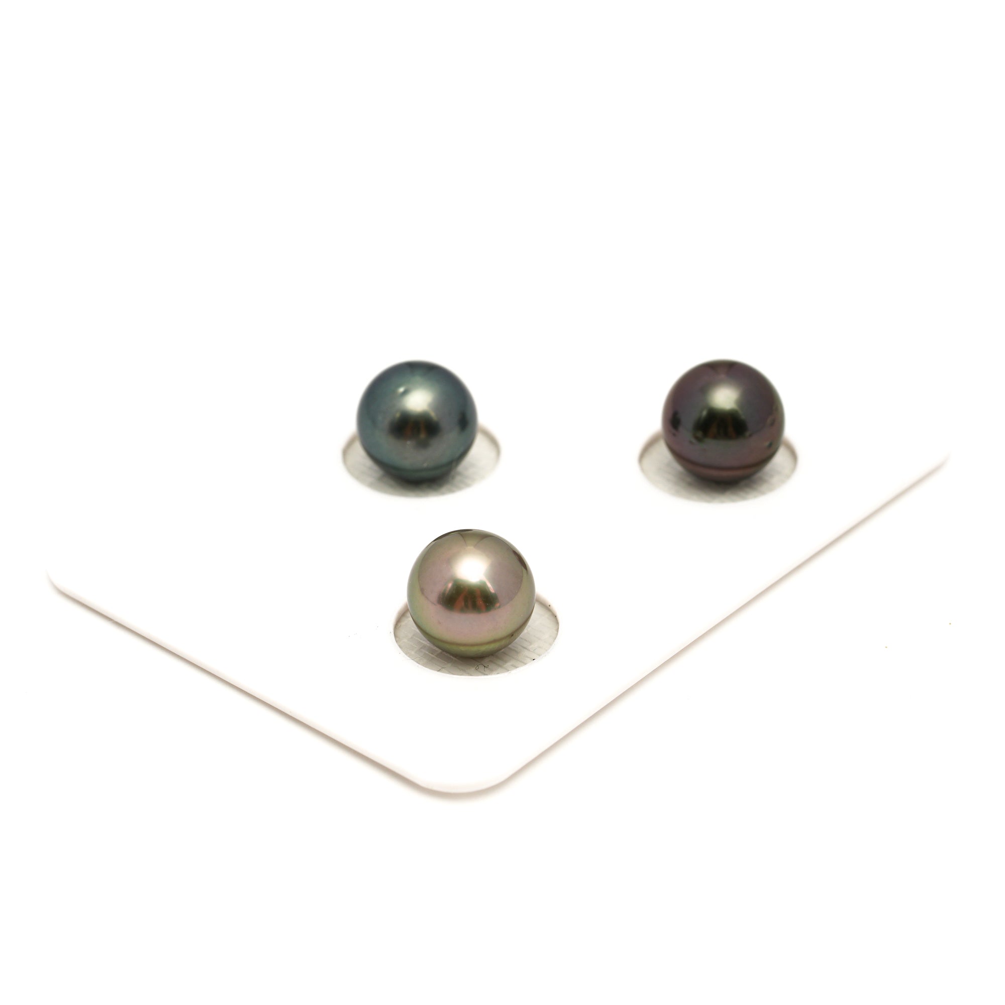 3pcs Multicolor 9.5mm - RSR AAA Quality Tahitian Pearl Trio Set ER1846 OR13