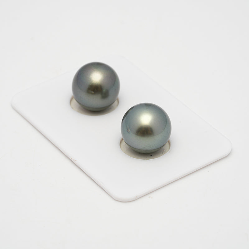 2pcs Light 12.1-12.2mm - OV AAA Quality Tahitian Pearl Pair ER1495