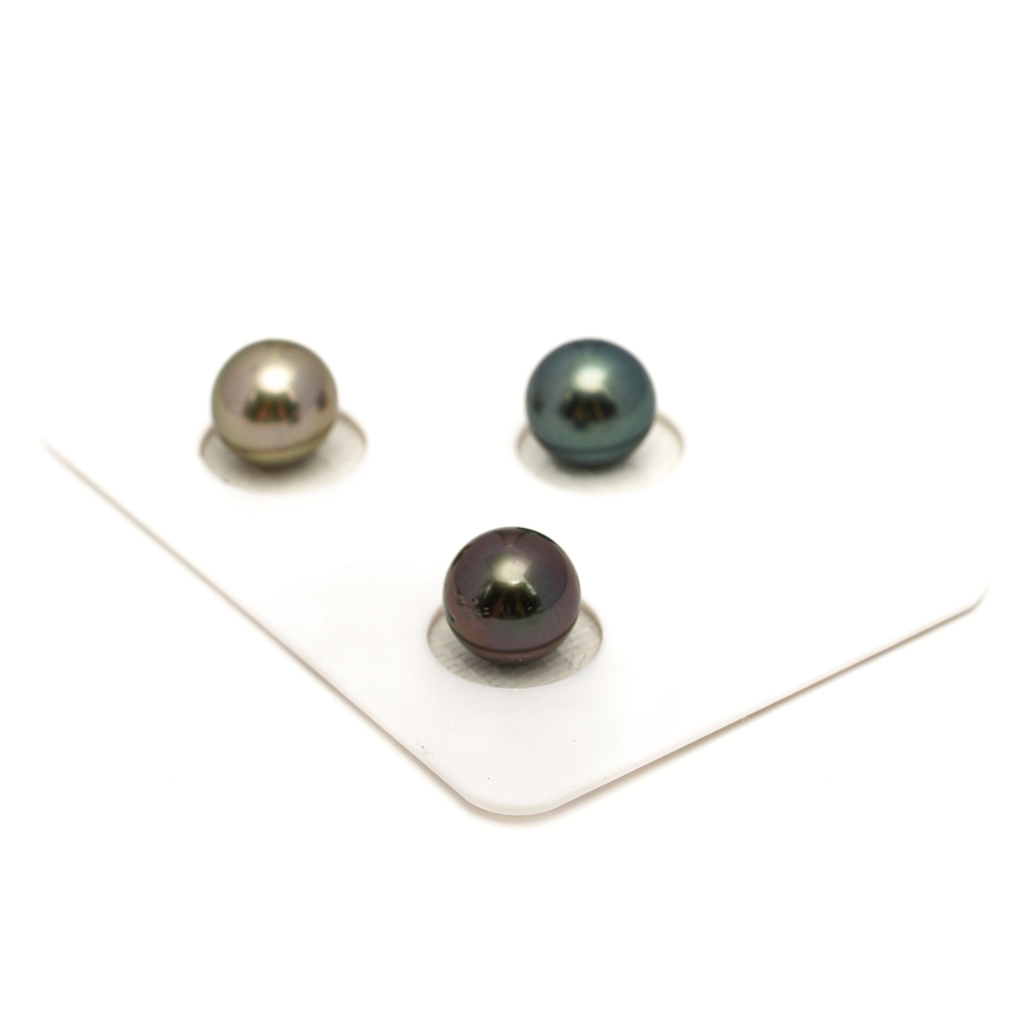 3pcs Multicolor 9.5mm - RSR AAA Quality Tahitian Pearl Trio Set ER1846 OR13
