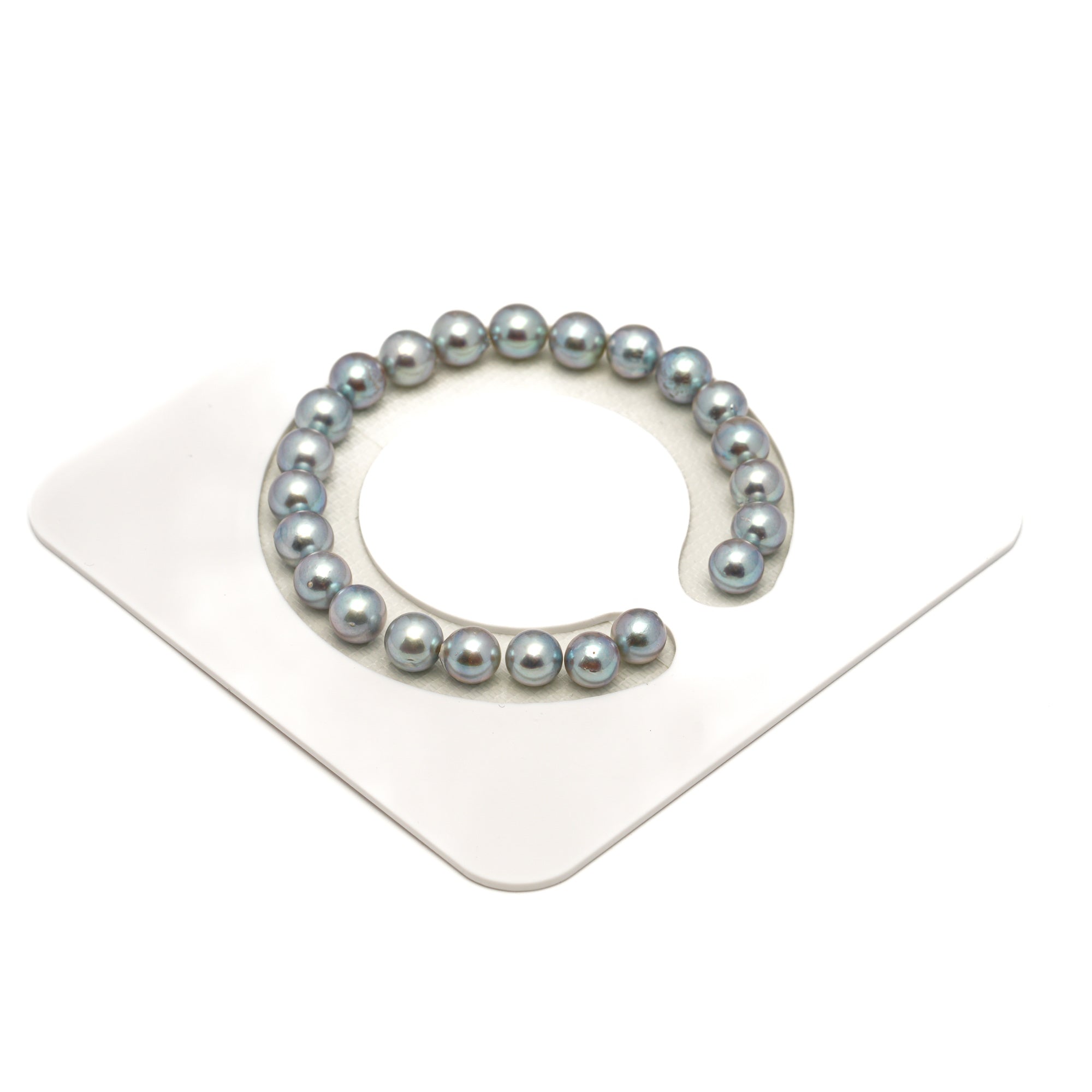 23pcs Akoya Pearl "High Luster" Silver Blue 7.2-7.9mm - SR/NR AA/AAA Quality Bracelet AKBR2407 CMA1