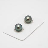 2pcs Light Green 9.7-9.8mm - RSR AAA/AA Quality Tahitian Pearl Pair ER1434