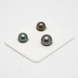 3pcs Multicolor 9-10.7mm - SR/NR AAA/AA Quality Tahitian Pearl Trio Set ER1256 TH1