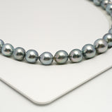 44pcs "High Luster" Sky Blue 8-11mm - SB AAA/AA Quality Tahitian Pearl Necklace NL1605 HL3