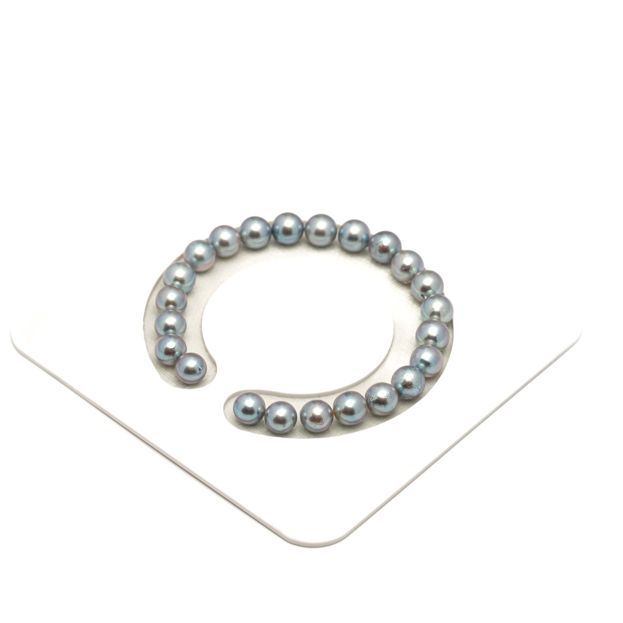 23pcs Akoya Pearl "High Luster" Silver Blue 7.2-7.9mm - SR/NR AA/AAA Quality Bracelet AKBR2407 CMA1