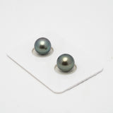 2pcs Light Green 9.7-9.8mm - RSR AAA/AA Quality Tahitian Pearl Pair ER1434