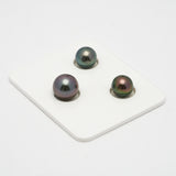 3pcs Multicolor 9-10.7mm - SR/NR AAA/AA Quality Tahitian Pearl Trio Set ER1256 TH1