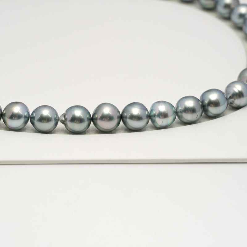 44pcs "High Luster" Sky Blue 8-11mm - SB AAA/AA Quality Tahitian Pearl Necklace NL1605 HL3