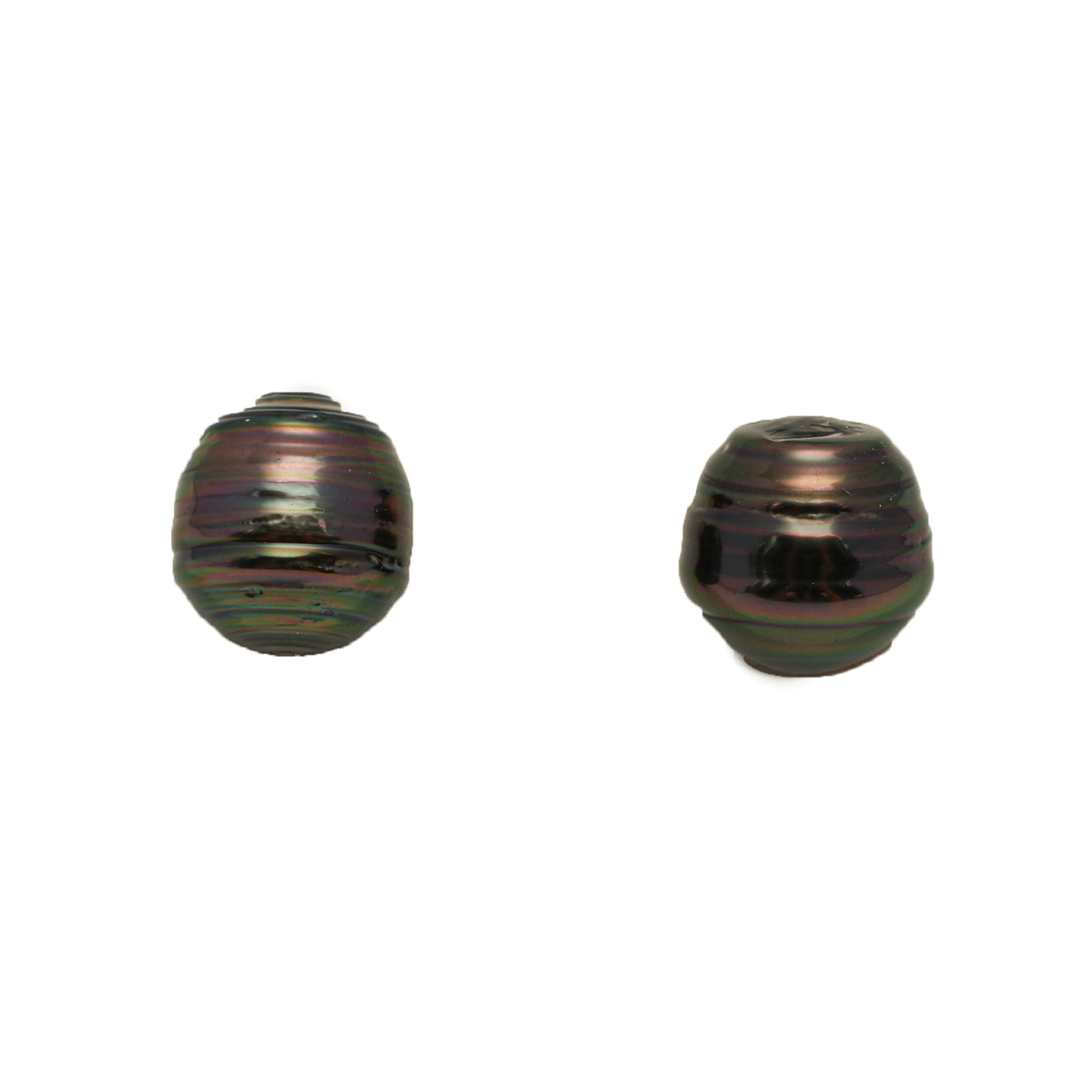 2pcs Dark Green 9.9-10.4mm - CL AAA/AA Quality Tahitian Pearl Pair ER1819 TH5