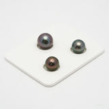 3pcs Multicolor 9-10.7mm - SR/NR AAA/AA Quality Tahitian Pearl Trio Set ER1256 TH1