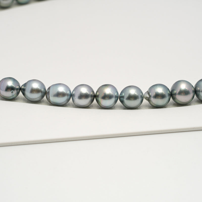 44pcs "High Luster" Sky Blue 8-11mm - SB AAA/AA Quality Tahitian Pearl Necklace NL1605 HL3