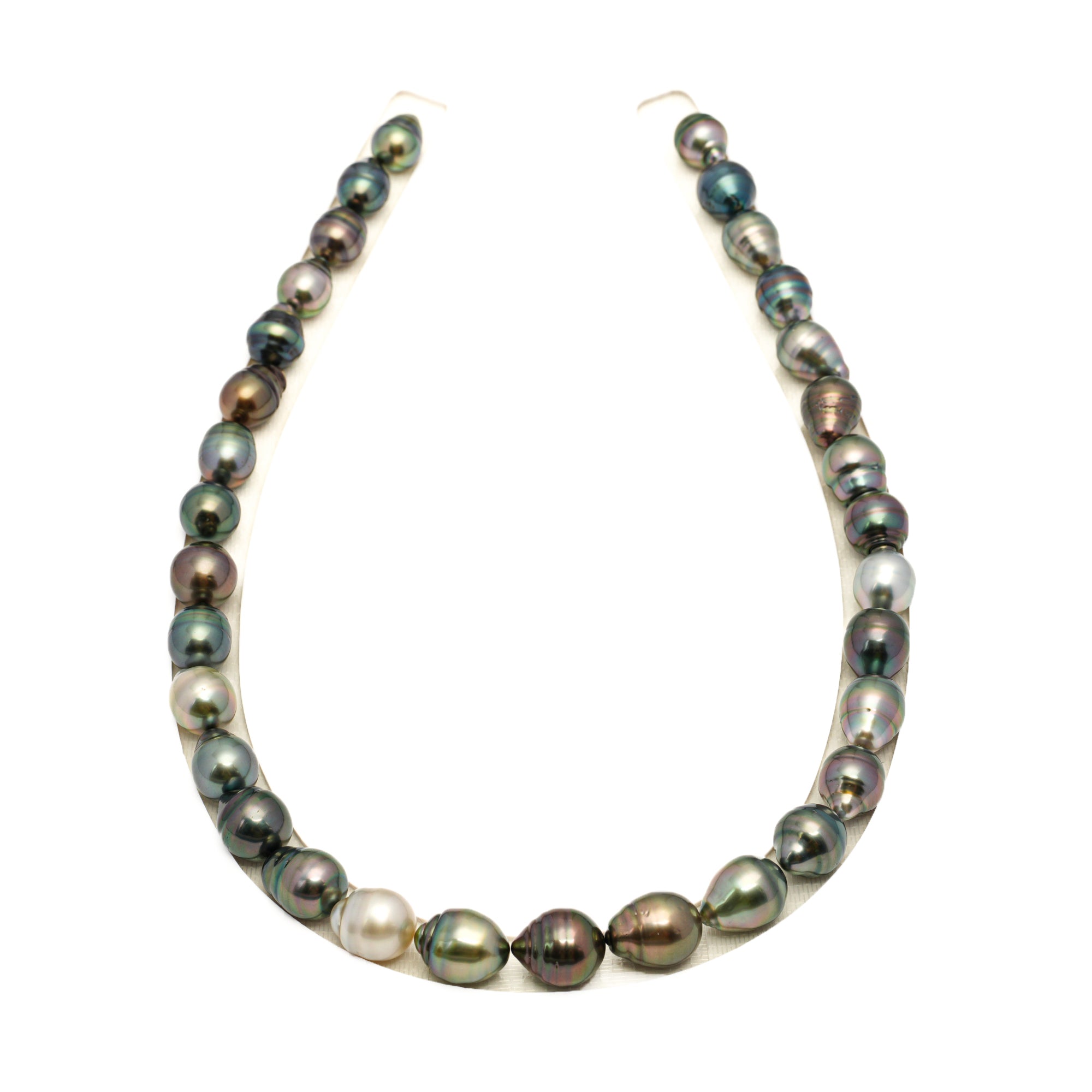 32pcs "High Luster" Multicolor 9-12mm - SB/CL AAA Quality Tahitian Pearl Necklace NL1789 LP2