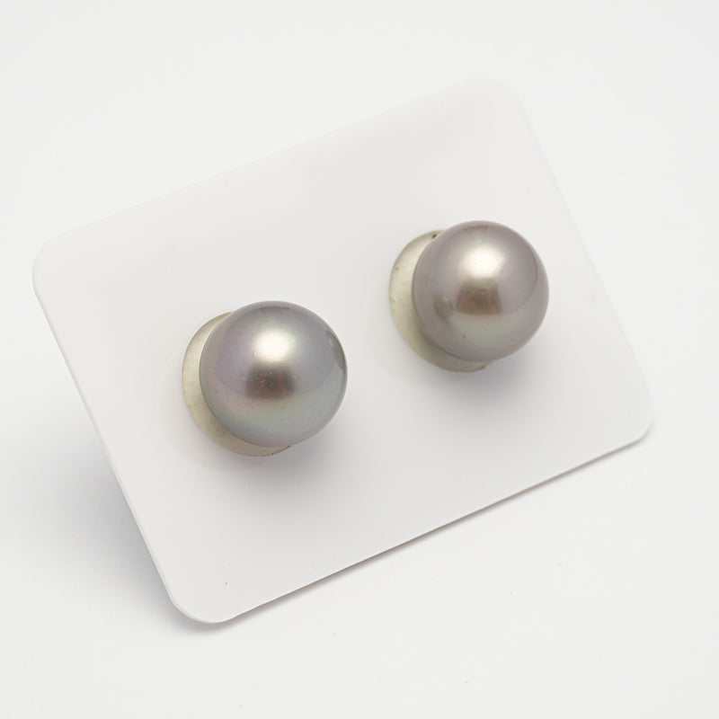 2pcs Light 11.5-11.8mm - SB/NR AAA Quality Tahitian Pearl Pair ER1548 A101