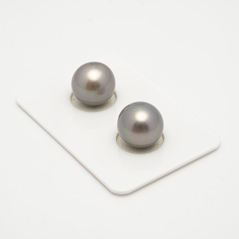 2pcs Light 11.5-11.8mm - SB/NR AAA Quality Tahitian Pearl Pair ER1548 A101