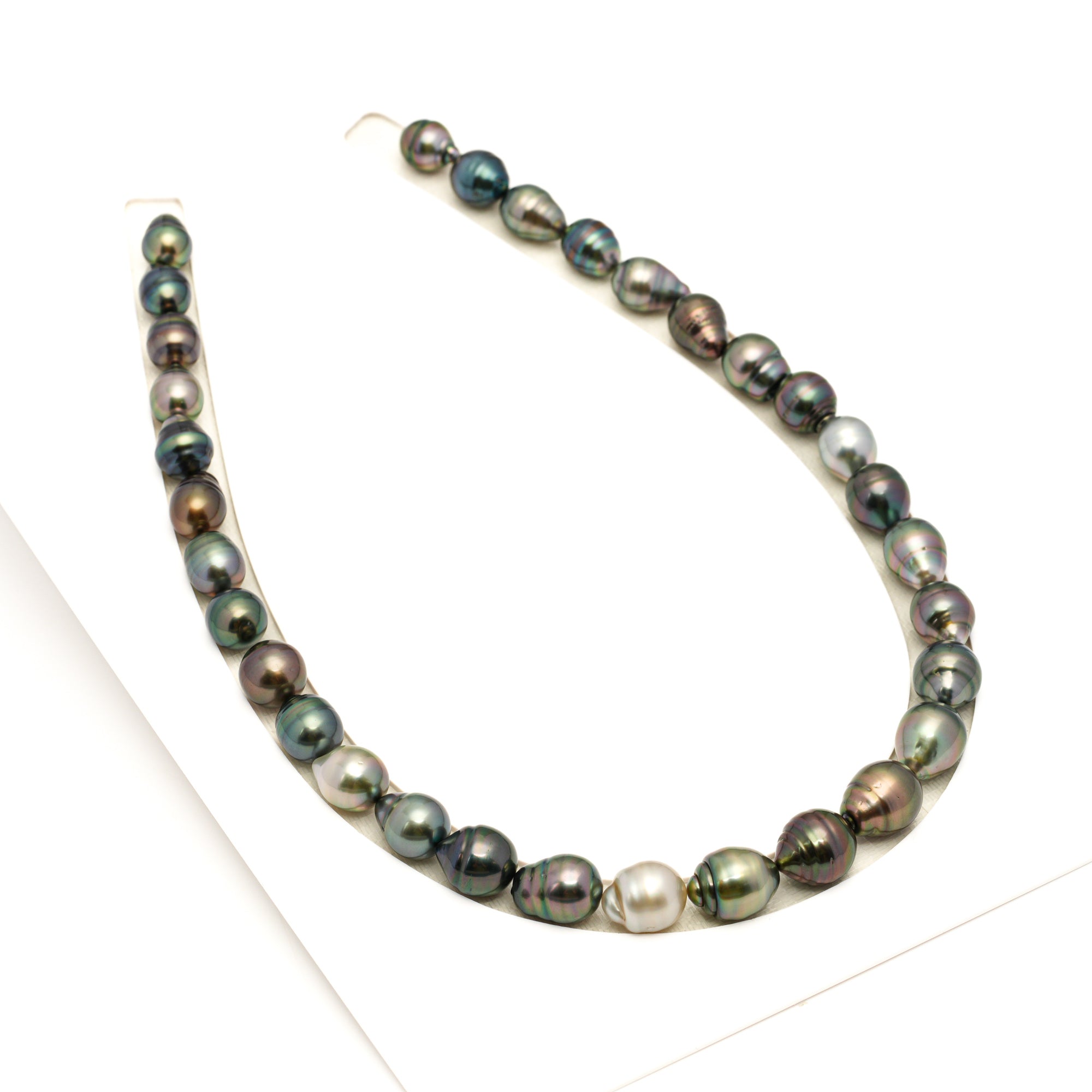 32pcs "High Luster" Multicolor 9-12mm - SB/CL AAA Quality Tahitian Pearl Necklace NL1789 LP2