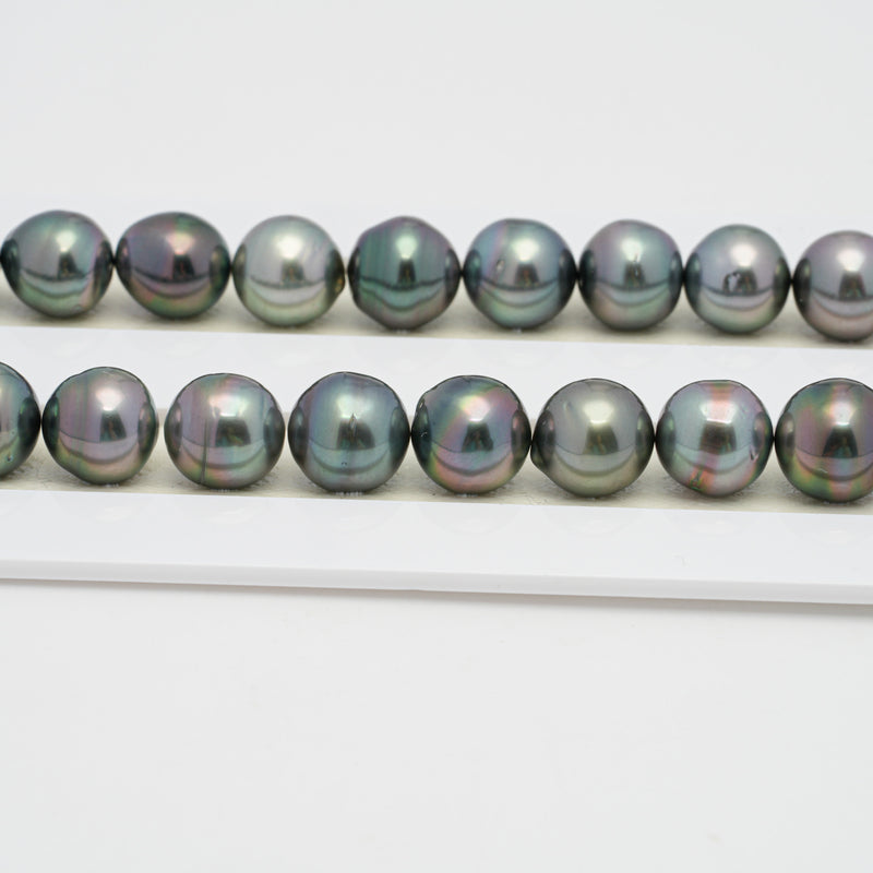 43pcs "High Luster" Multicolor 9mm - SB AAA/AA Quality Tahitian Pearl Necklace NL1412 OR7
