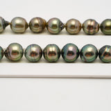 42pcs "High Luster" Green Mix 8-12mm - SB AAA/AA Quality Tahitian Pearl Necklace NL1494 THMIX1