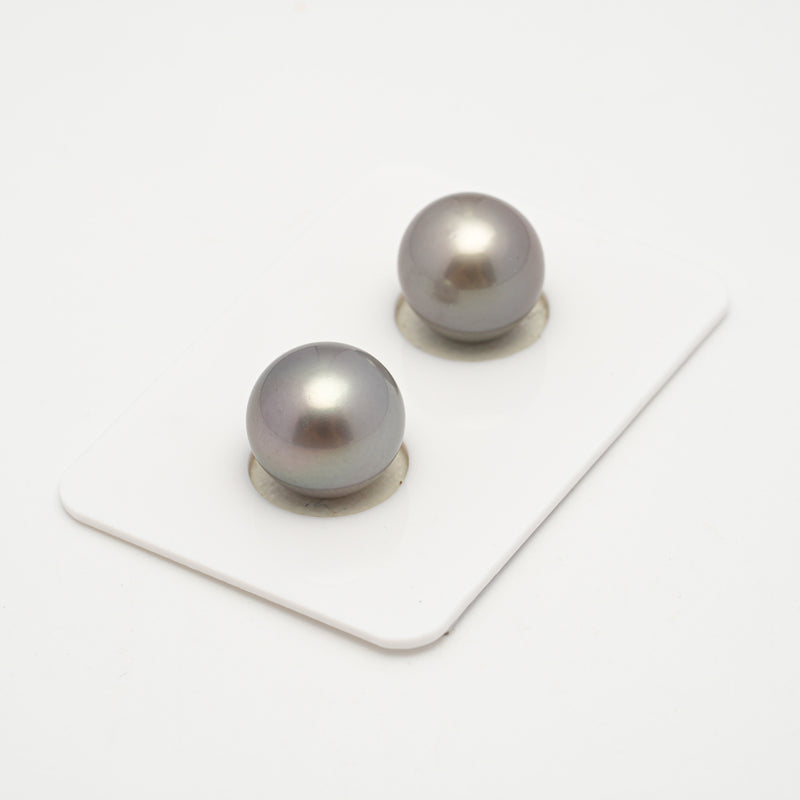 2pcs Light 11.5-11.8mm - SB/NR AAA Quality Tahitian Pearl Pair ER1548 A101