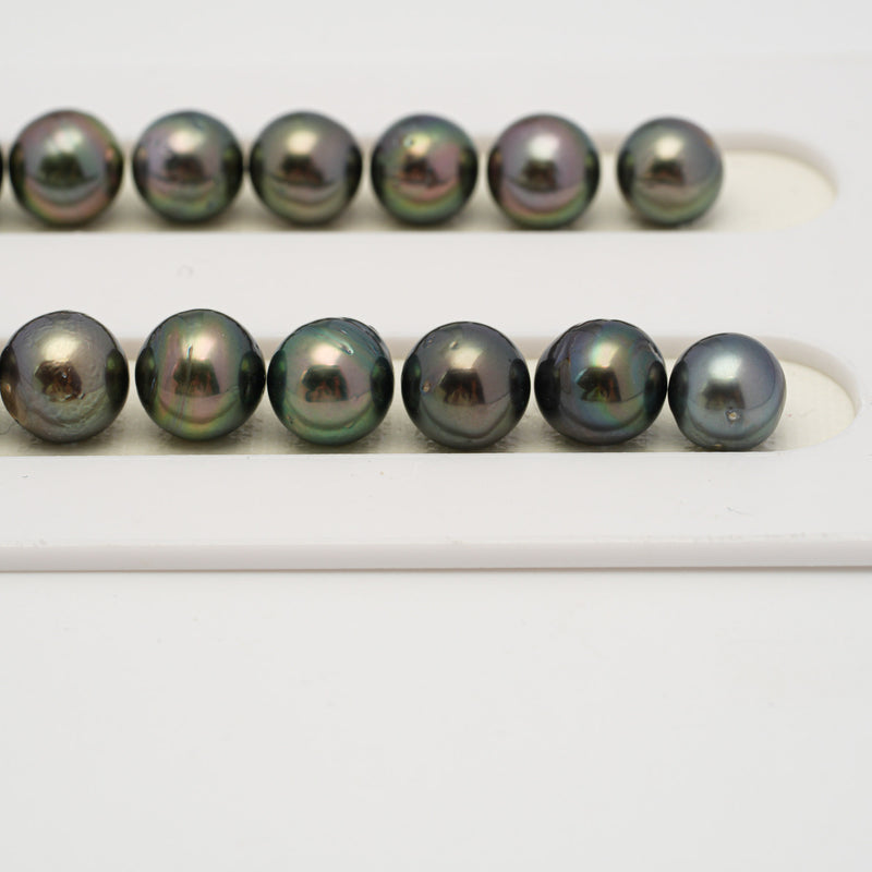 48pcs Green 8-10mm - SR/NR AA/A Quality Tahitian Pearl Necklace NL1549 THMIX3