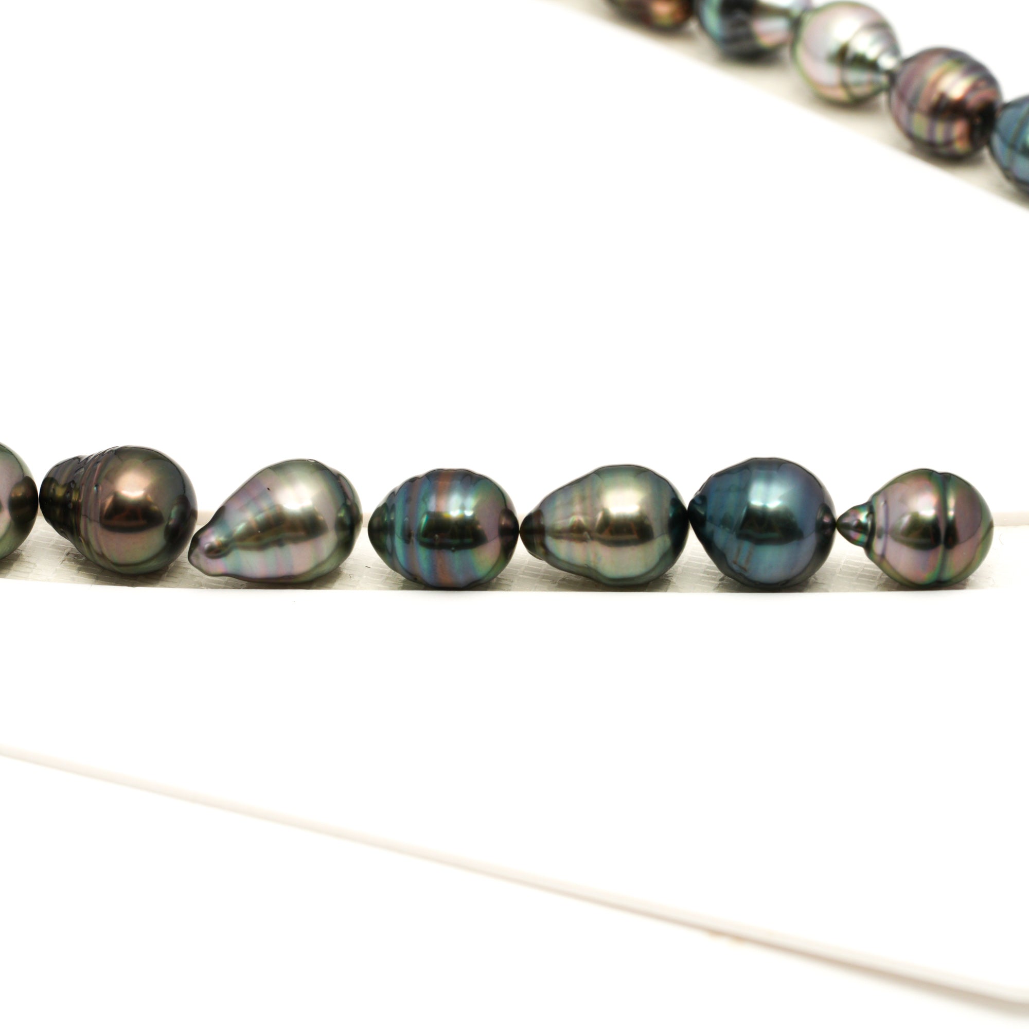32pcs "High Luster" Multicolor 9-12mm - SB/CL AAA Quality Tahitian Pearl Necklace NL1789 LP2