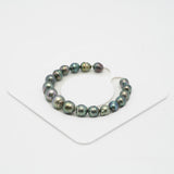 18pcs Green Mix 8-11mm - CL AAA/AA Quality Tahitian Pearl Bracelet BR2065 OR3