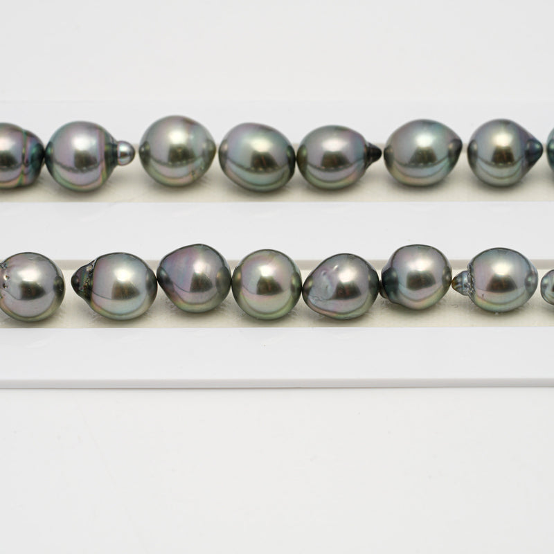 39pcs Light Green 9-11mm - SB AAA Quality Tahitian Pearl Necklace NL1534