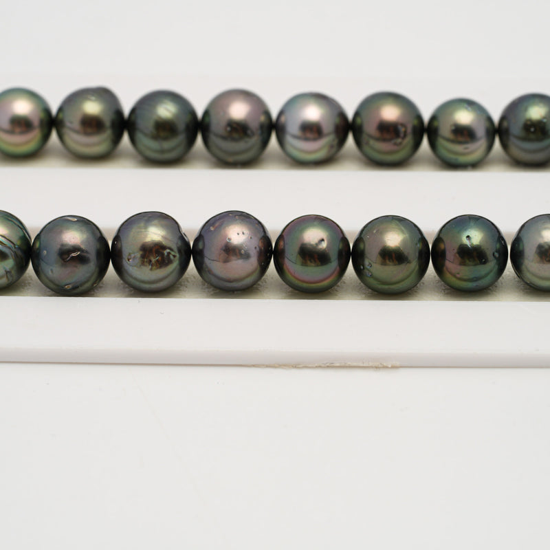 48pcs Green 8-10mm - SR/NR AA/A Quality Tahitian Pearl Necklace NL1549 THMIX3