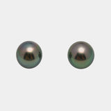 2pcs "High Luster" Green Cherry 10.5-10.6mm - OV AAA Quality Tahitian Pearl Pair ER1577 OR10