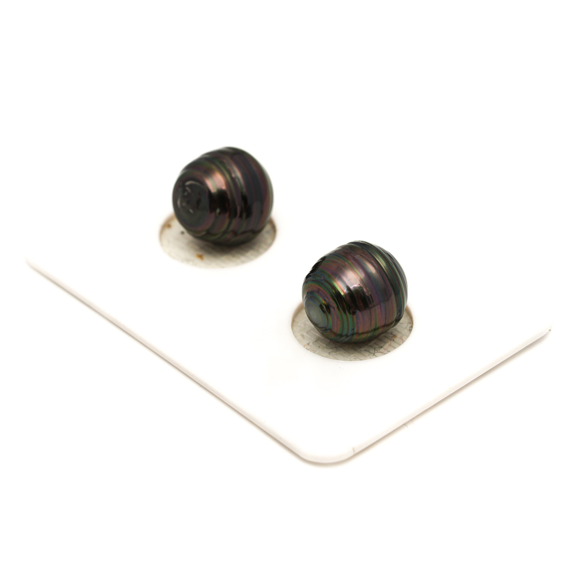 2pcs Dark Green 9.9-10.4mm - CL AAA/AA Quality Tahitian Pearl Pair ER1819 TH5