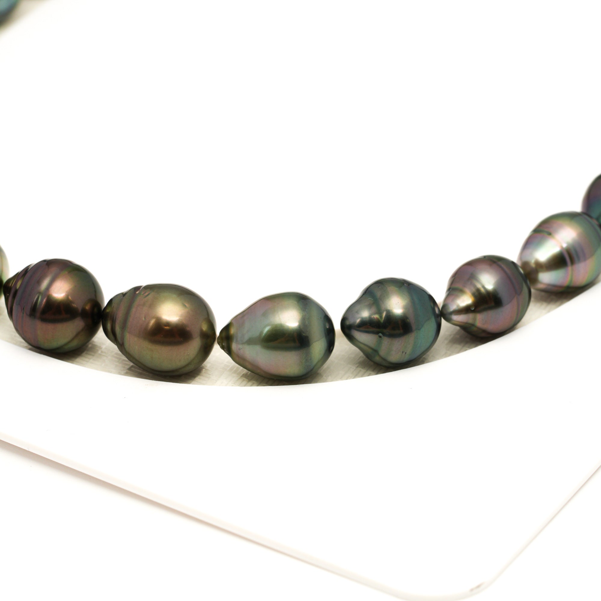 32pcs "High Luster" Multicolor 9-12mm - SB/CL AAA Quality Tahitian Pearl Necklace NL1789 LP2