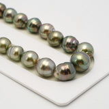 42pcs "High Luster" Green Mix 8-12mm - SB AAA/AA Quality Tahitian Pearl Necklace NL1494 THMIX1