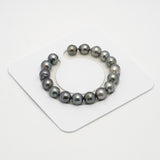 17pcs Light 9-11mm - SR/CL AAA/AA Quality Tahitian Pearl Bracelet BR2149 THMIX2