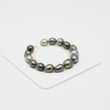 15pcs "Top Luster" Multicolor 9-11mm - CL/SB AAA Quality Tahitian Pearl Bracelet BR2109 OR8