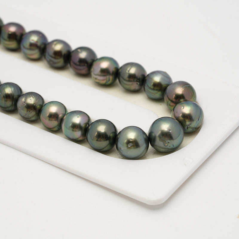 48pcs Green 8-10mm - SR/NR AA/A Quality Tahitian Pearl Necklace NL1549 THMIX3