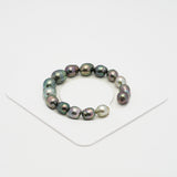 15pcs "Top Luster" Multicolor 9-11mm - CL/SB AAA Quality Tahitian Pearl Bracelet BR2109 OR8