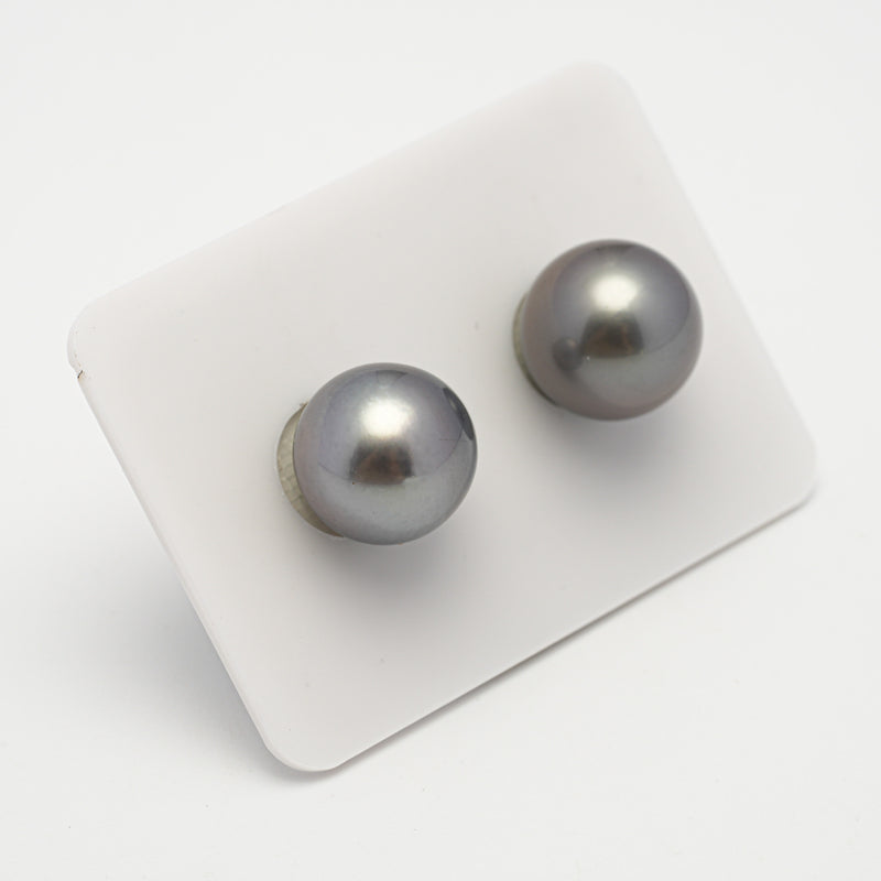 2pcs Light Blue 11.8-12.1mm - NR AAA Quality Tahitian Pearl Pair ER1553 A101