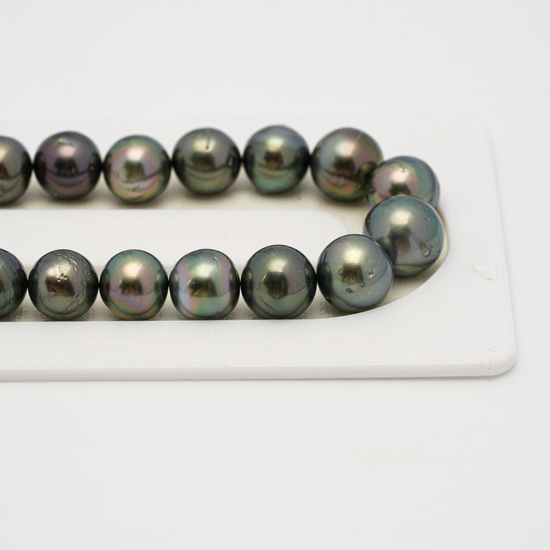 48pcs Green 8-10mm - SR/NR AA/A Quality Tahitian Pearl Necklace NL1549 THMIX3