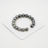 17pcs Light 9-11mm - SR/CL AAA/AA Quality Tahitian Pearl Bracelet BR2149 THMIX2