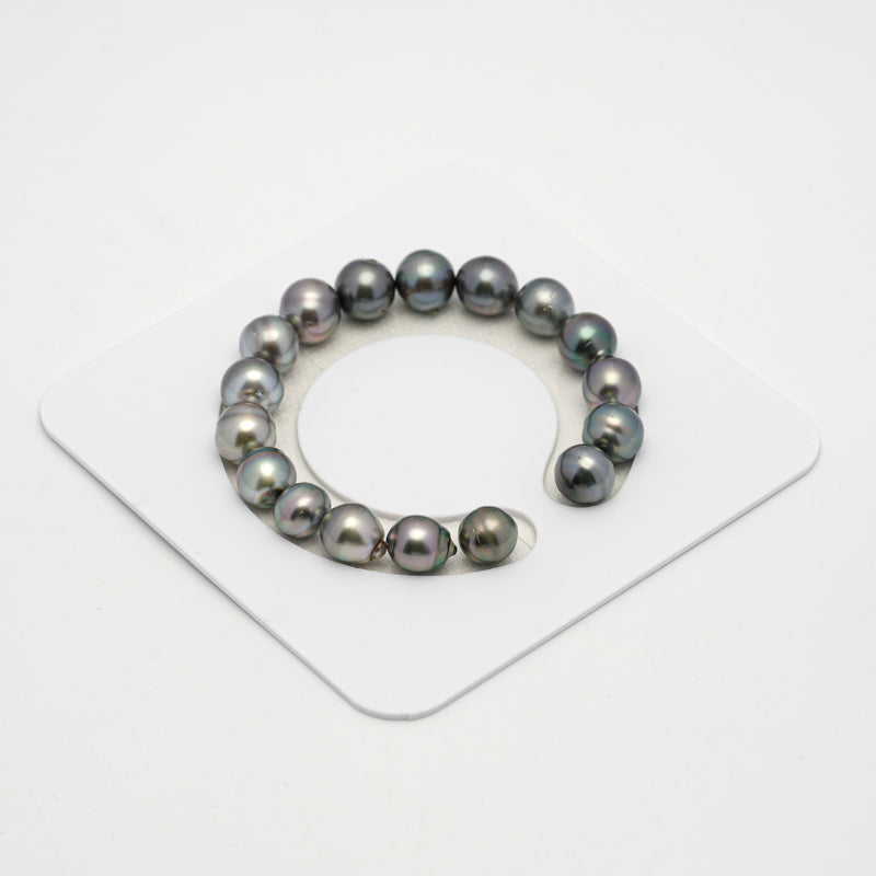 17pcs Light 9-11mm - SR/CL AAA/AA Quality Tahitian Pearl Bracelet BR2149 THMIX2