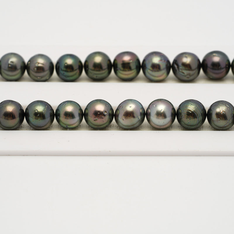 48pcs Green 8-10mm - SR/NR AA/A Quality Tahitian Pearl Necklace NL1549 THMIX3