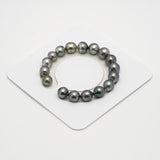 17pcs Light 9-11mm - SR/CL AAA/AA Quality Tahitian Pearl Bracelet BR2149 THMIX2