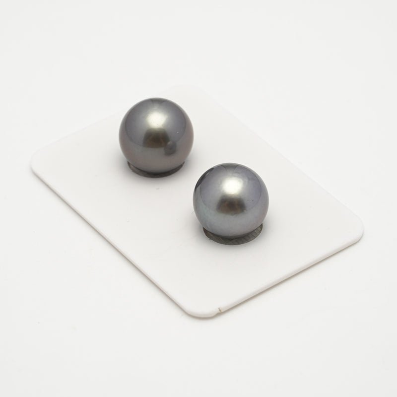 2pcs Light Blue 11.8-12.1mm - NR AAA Quality Tahitian Pearl Pair ER1553 A101