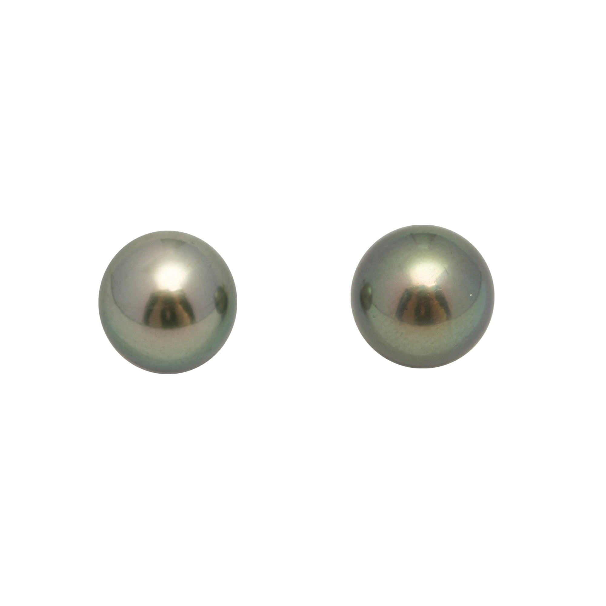 2pcs "High Luster" Light Green 9.9-10.1mm - SR AAA Quality Tahitian Pearl Pair ER1695 OR11