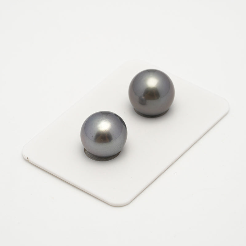 2pcs Light Blue 11.8-12.1mm - NR AAA Quality Tahitian Pearl Pair ER1553 A101