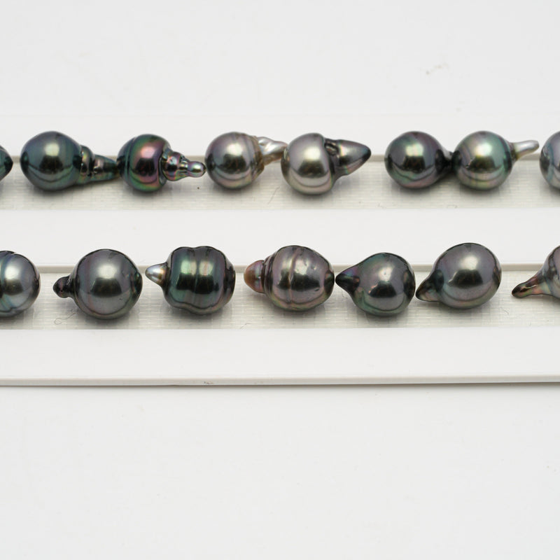 32pcs Green Mix 8-10mm - SBQ/CL AAA/AA Quality Tahitian Pearl Necklace NL1445 OR4