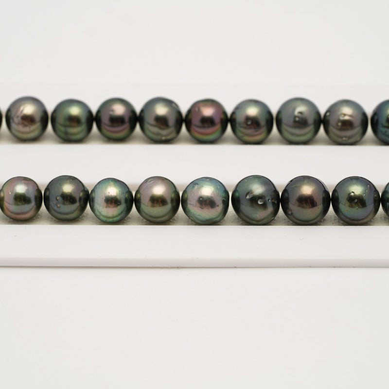 48pcs Green 8-10mm - SR/NR AA/A Quality Tahitian Pearl Necklace NL1549 THMIX3