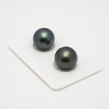 2pcs Dark 12.4-12.5mm - SR AAA/AA Quality Tahitian Pearl Pair ER1497