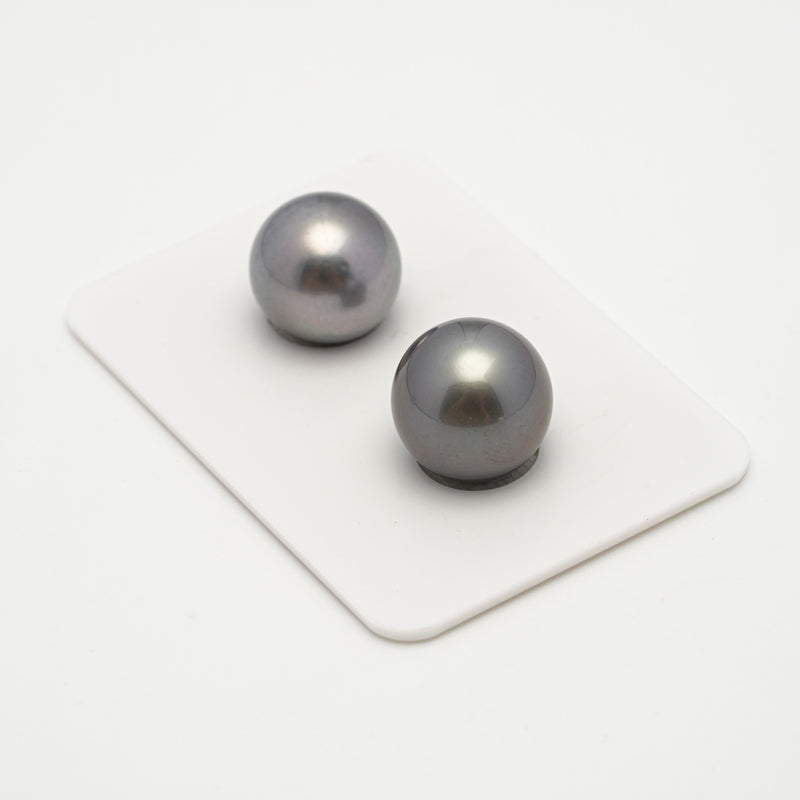 2pcs Light Blue 11.8-12.1mm - NR AAA Quality Tahitian Pearl Pair ER1553 A101