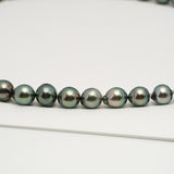 44pcs "High Luster" Green 8-11mm - SB AAA/AA Quality Tahitian Pearl Necklace NL1620 HL3