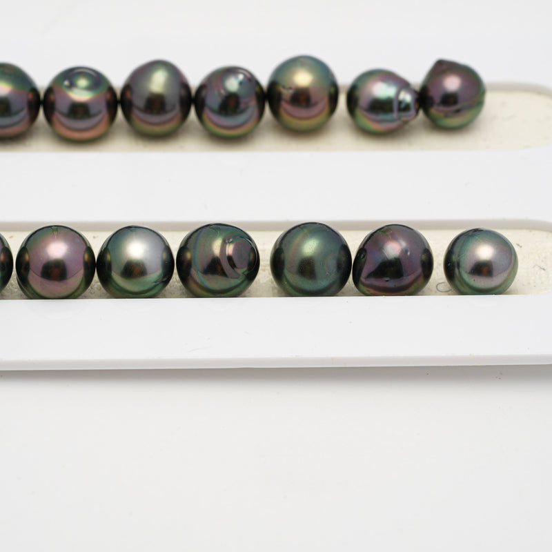 42pcs "High Luster" Peacock 8-10mm - SB AAA Quality Tahitian Pearl Necklace NL1507 THMIX2